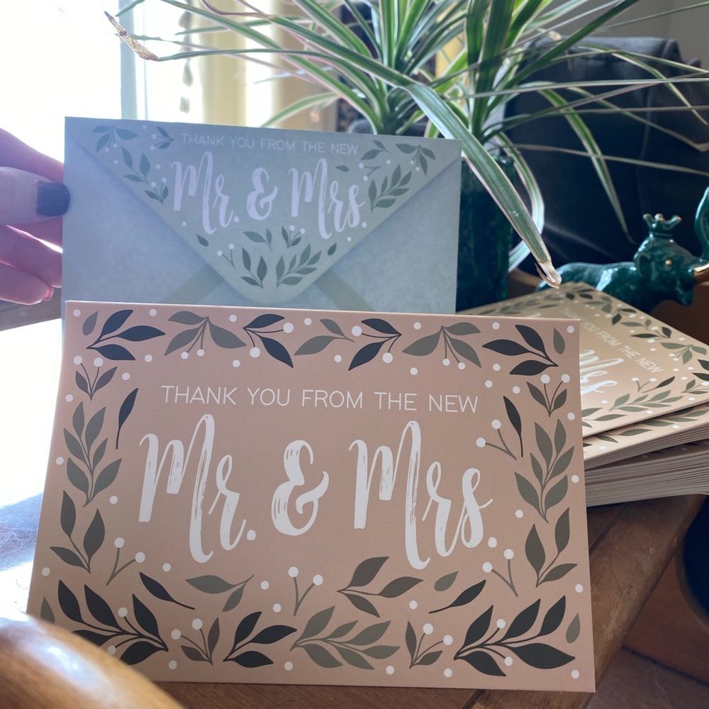 PAPER JUNKIE- 48 thank you post wedding cards